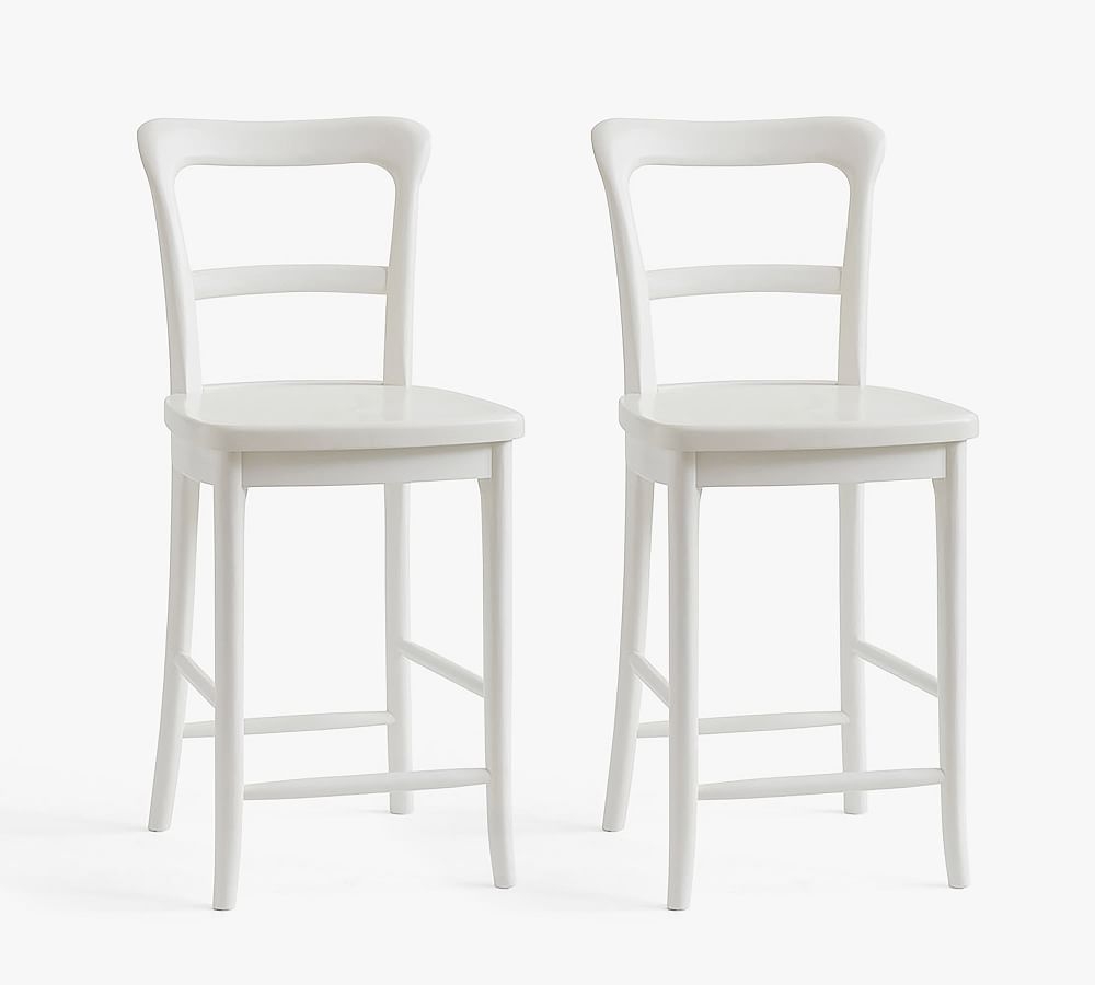Cline Counter Stool, Antique White, Set of 2 - Image 0
