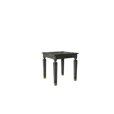 End Table With Wooden Square Tapered Legs, Gray - Image 0