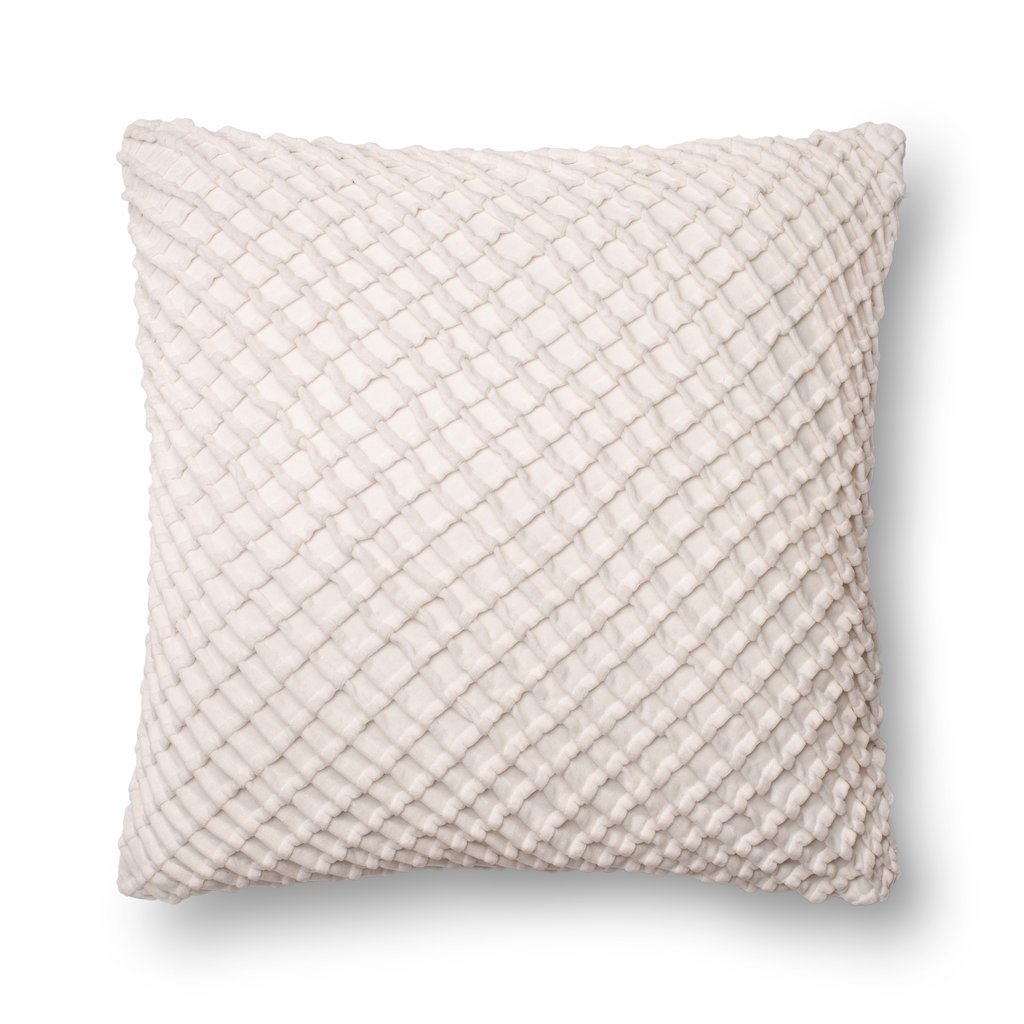 Loloi Pillows P0125 White 22" x 22" Cover w/Poly - Image 0