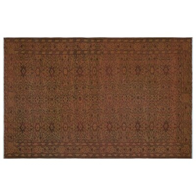 One-of-a-Kind Accrington Hand-Knotted 1960s Turkish Light Brown 5'11" x 8'11" Area Rug - Image 0