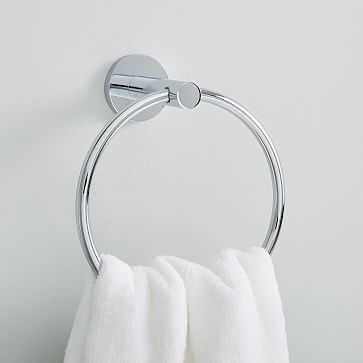 Modern Overhang Towel Ring, Chrome - Image 1