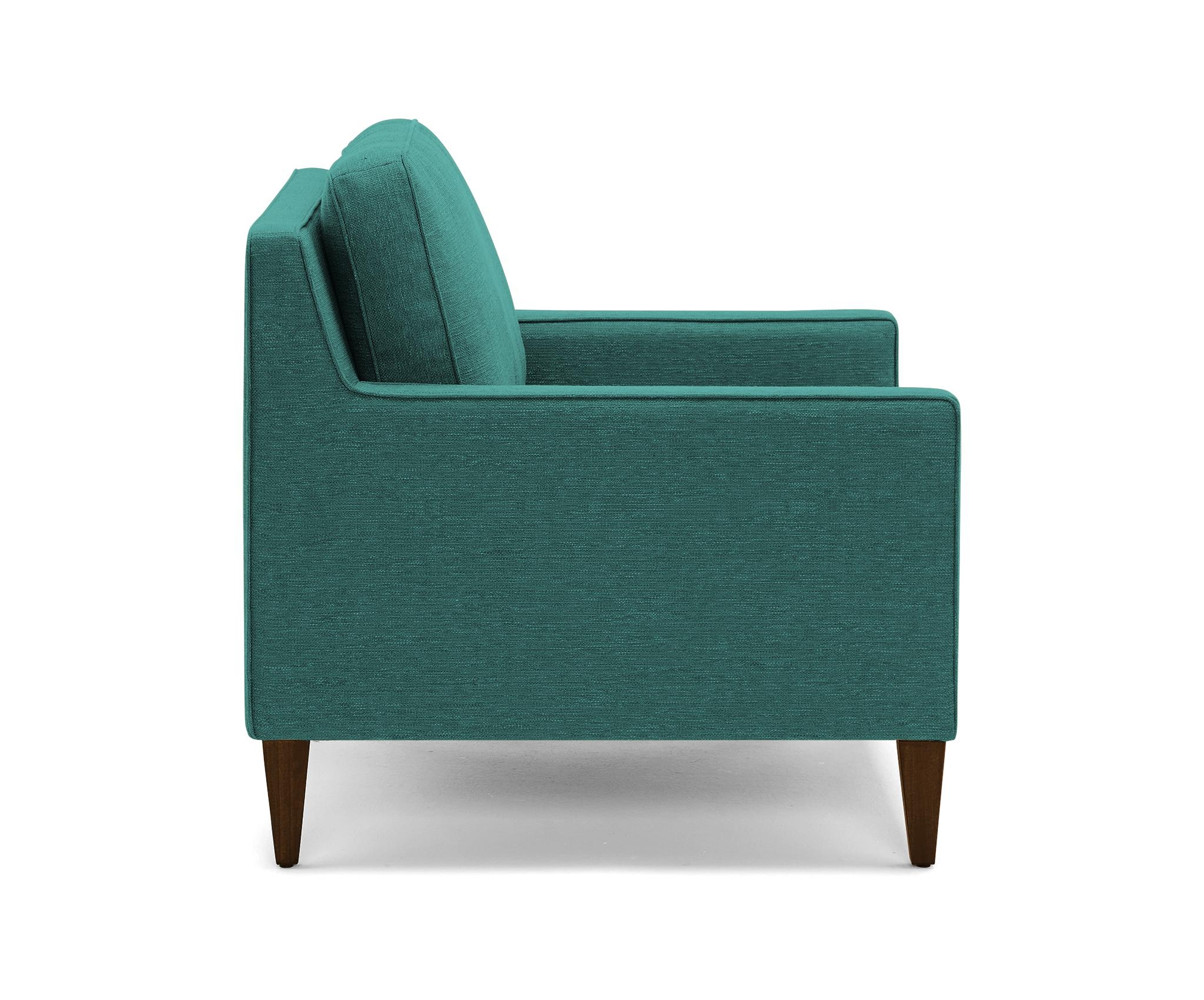 Green Levi Mid Century Modern Chair - Essence Aqua - Mocha - Image 2