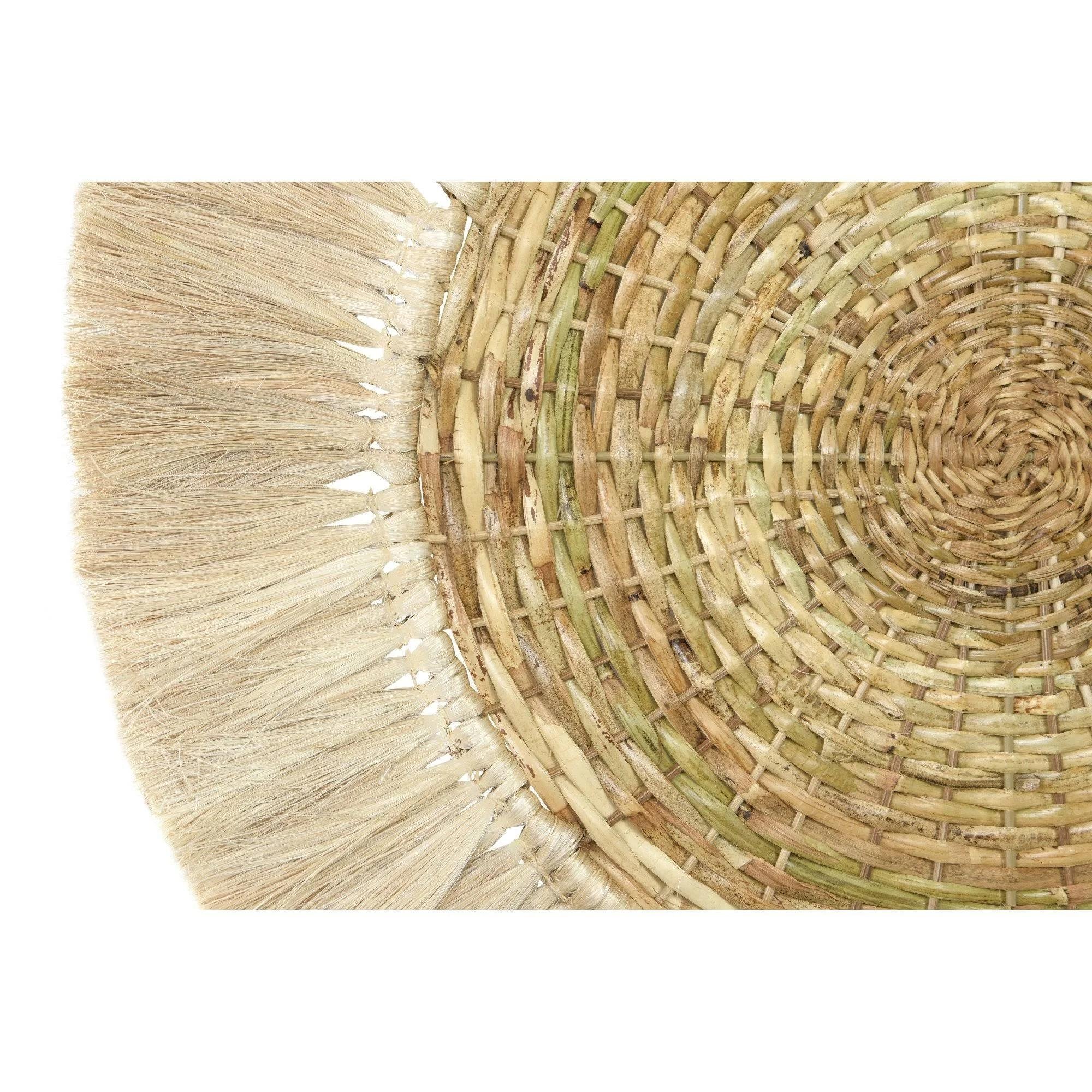 Handwoven Round Rattan & Abaca Wall Décor, 28" - Image 4