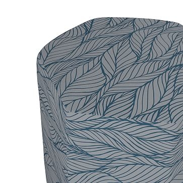 Minted for West Elm Geo Ottoman, Magnolia Leaves, Lake - Image 0
