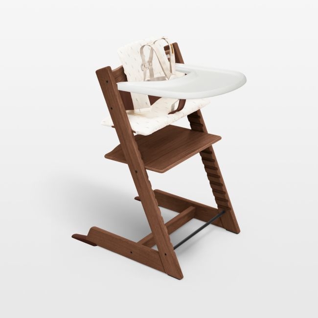 Stokke ® Tripp Trapp® Warm Brown Oak Wood Baby High Chair with Cushion and Tray - Image 0