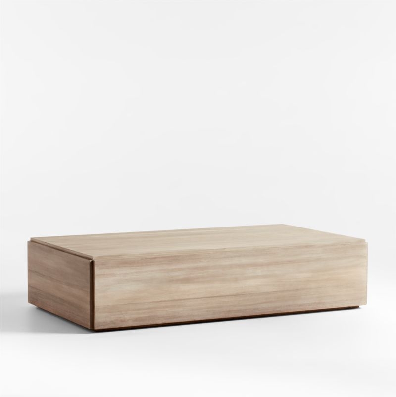 Troupe Natural Pine Wood 65" Rectangular Coffee Table - Image 1