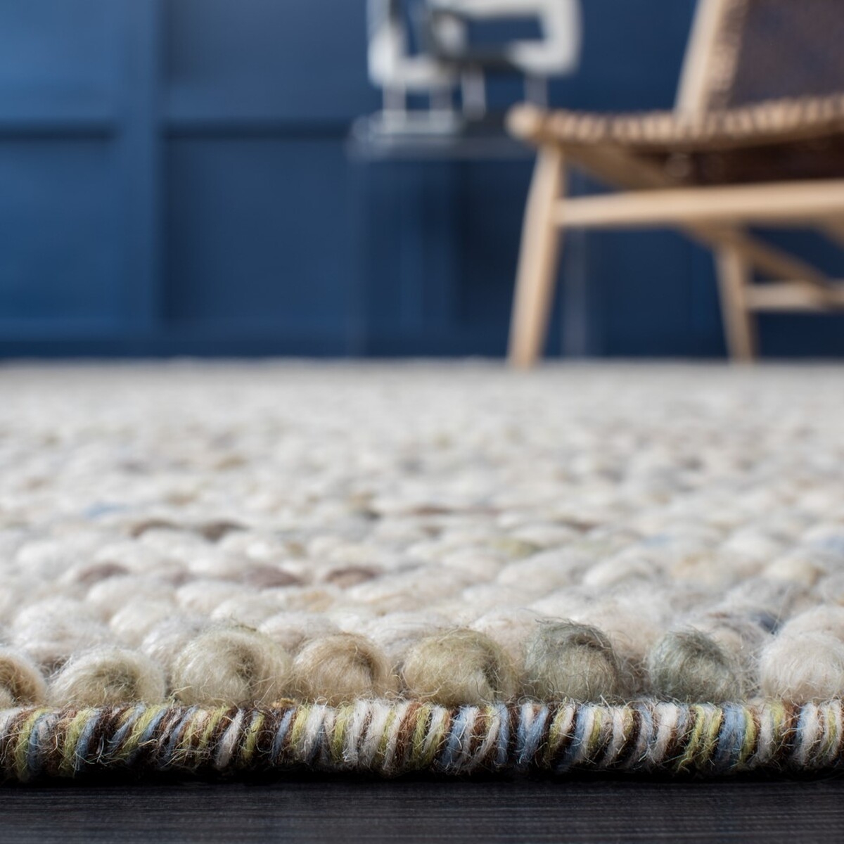 Safavieh Hand Woven Area Rug, NAT620D, Ivory/Multi, 8' X 8'  - Image 2
