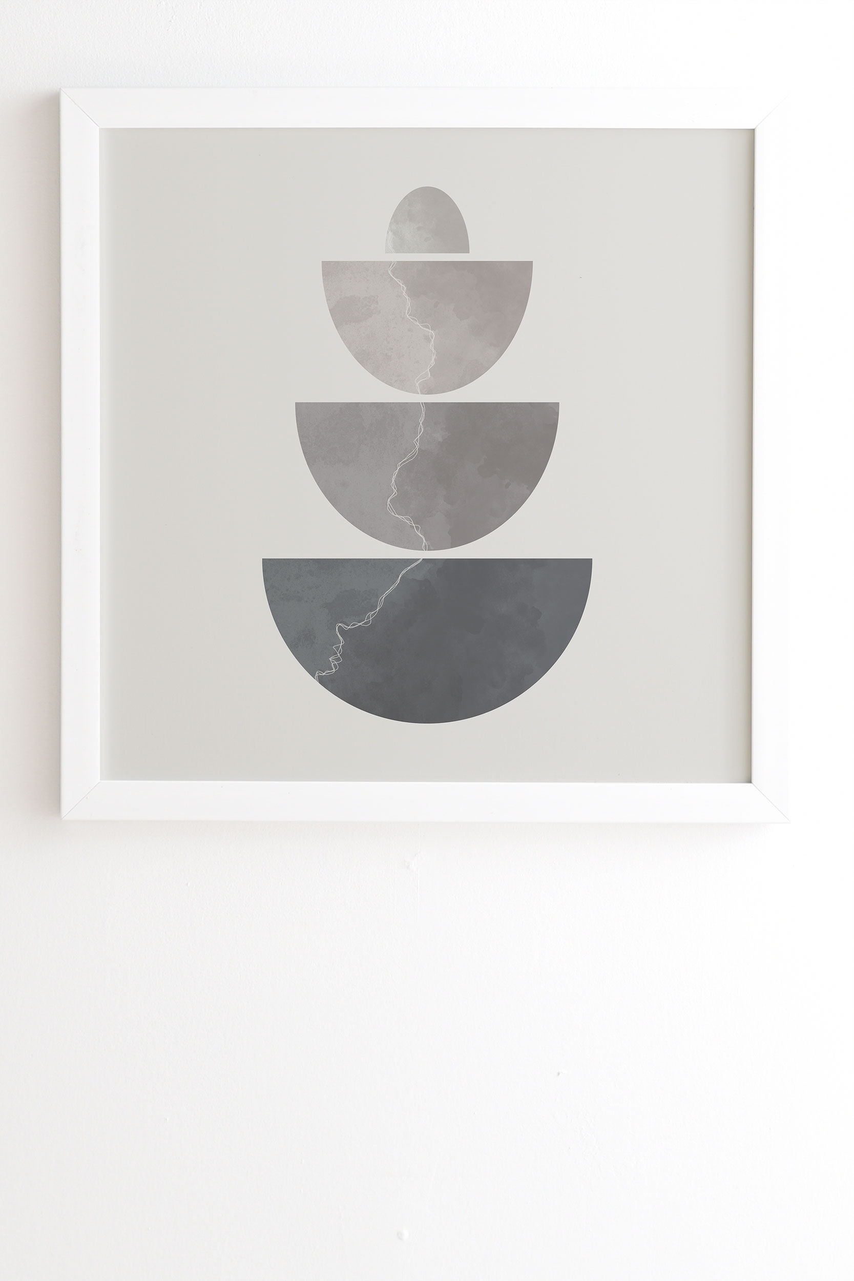 Monochrome Balance 2 by Alisa Galitsyna - Framed Wall Art Basic White 19" x 22.4" - Image 1