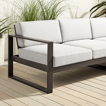 Portside Aluminum Outdoor 116 in 3-Piece Chaise Sectional, Dark Bronze - Image 2
