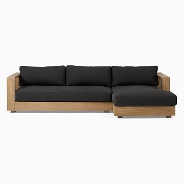 Telluride Outdoor 110 in 2-Piece Chaise Sectional, Reef, Crosshatch Weave, Slate - Image 3