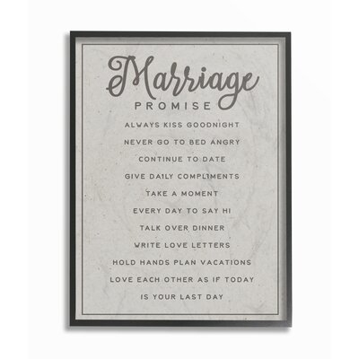 'Marriage Promise' by Daphne Polselli - Textual Art Print on Canvas - Image 0