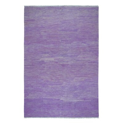 One-of-a-Kind Quinte Hand-Knotted 2010s Kilim Purple 6'8" x 9'8" Area Rug - Image 0