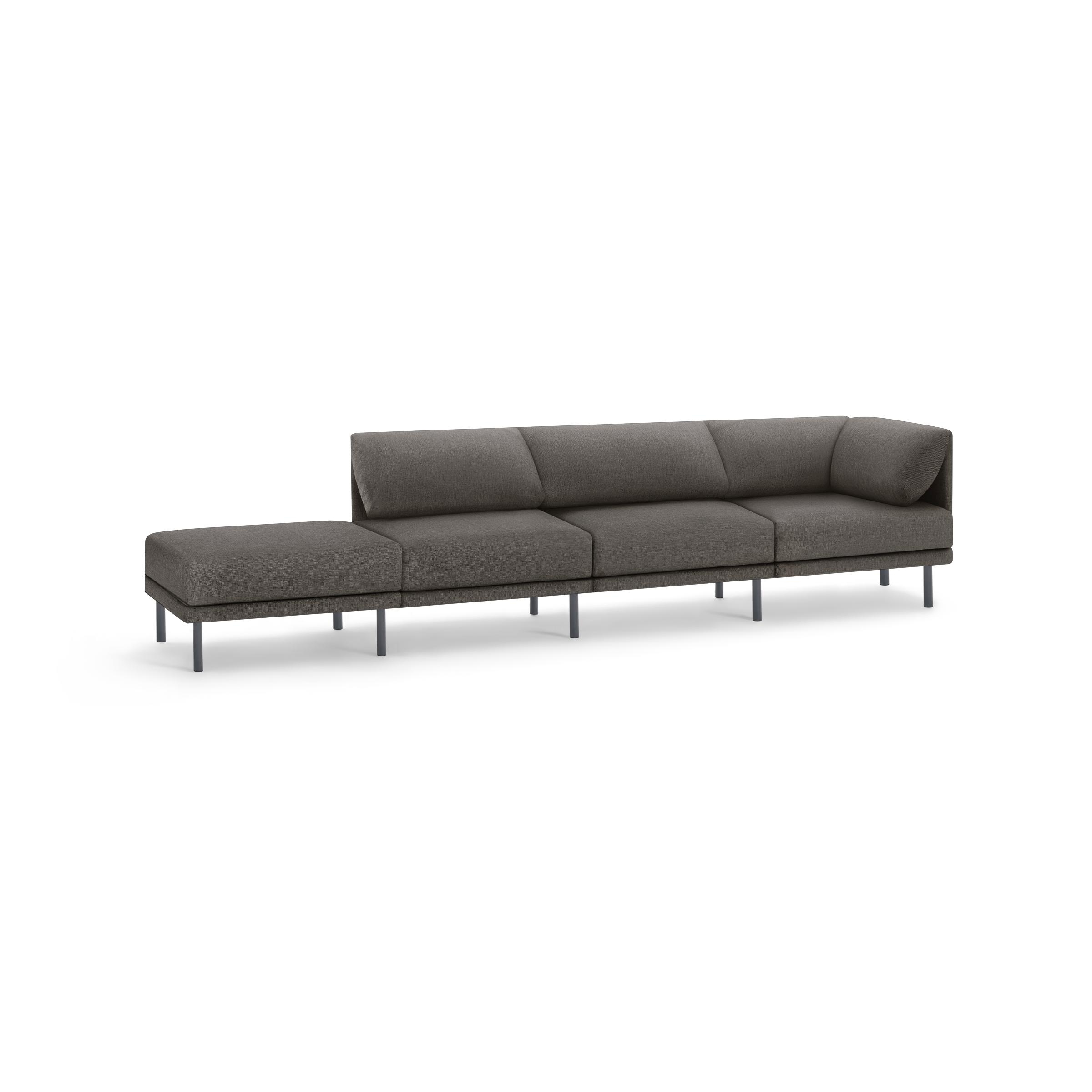 Range 4-Piece One Arm Sofa Lounger in Heather Charcoal - Image 0