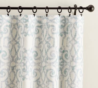 Margot Scroll Print Rod Pocket Blackout Curtain, 50 x 108", Taupe - Image 2