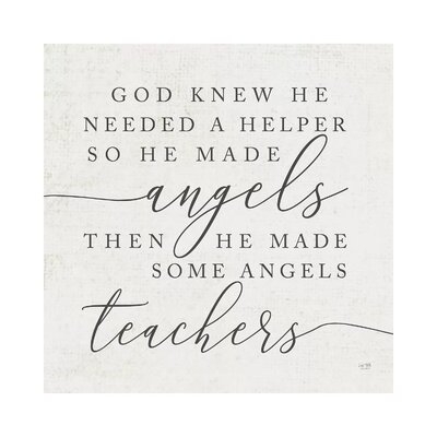 God Made Angel Teachers by Lux + Me Designs - Wrapped Canvas Gallery-Wrapped Canvas Giclée - Image 0
