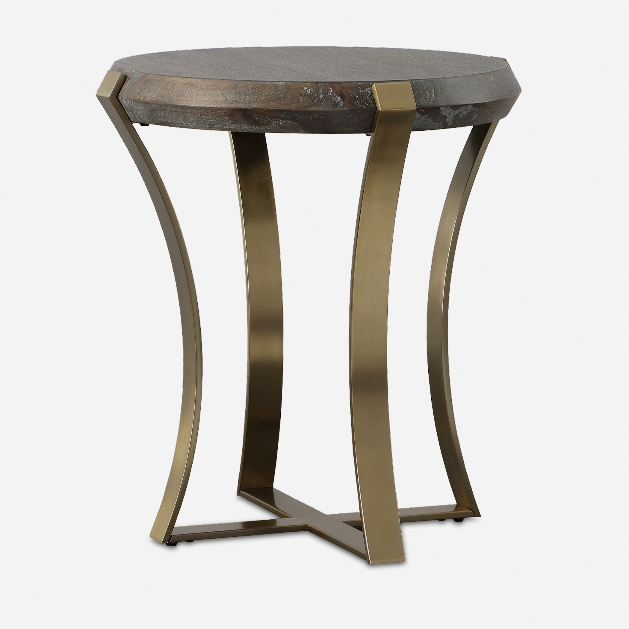 Unite Brass Leg Wood Side Table - Image 0
