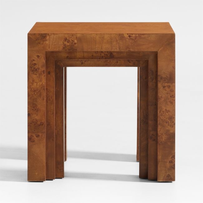 L'étape Burl Wood Square Side Table by Athena Calderone - Image 0