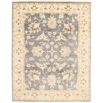 One-of-a-Kind Royal Hand-Knotted New Age Ushak Dark Gray 9'1" x 11'6" Wool Area Rug - Image 0