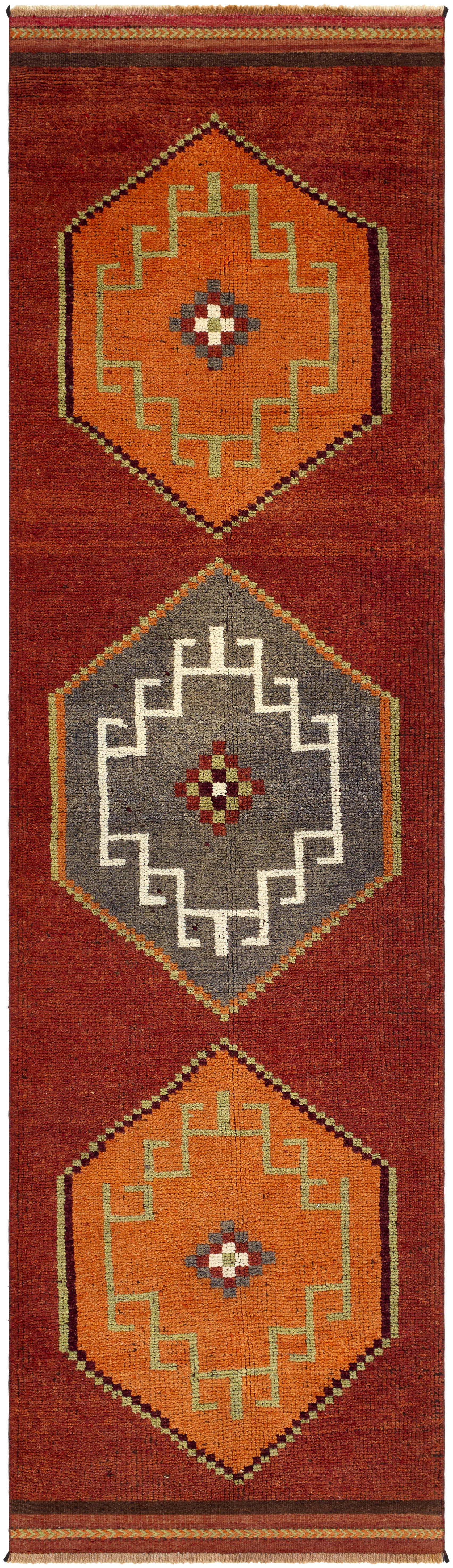 Antique One of a Kind  Indoor 3'2" x 11'4" Handmade Rug - Image 0