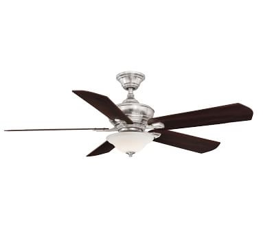 Camhaven Ceiling Fan With Glass Bowl Light Kit, Matte Greige & Weathered Wood - Image 3