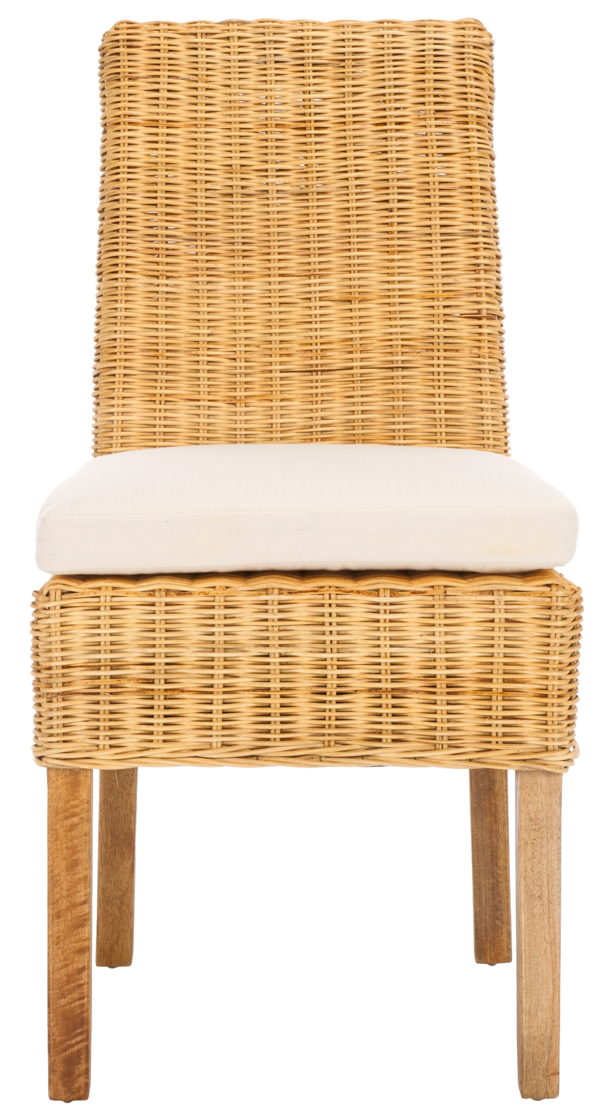 Sanibel Side Chair W/ Cushion - White / Natural - Safavieh - Image 0