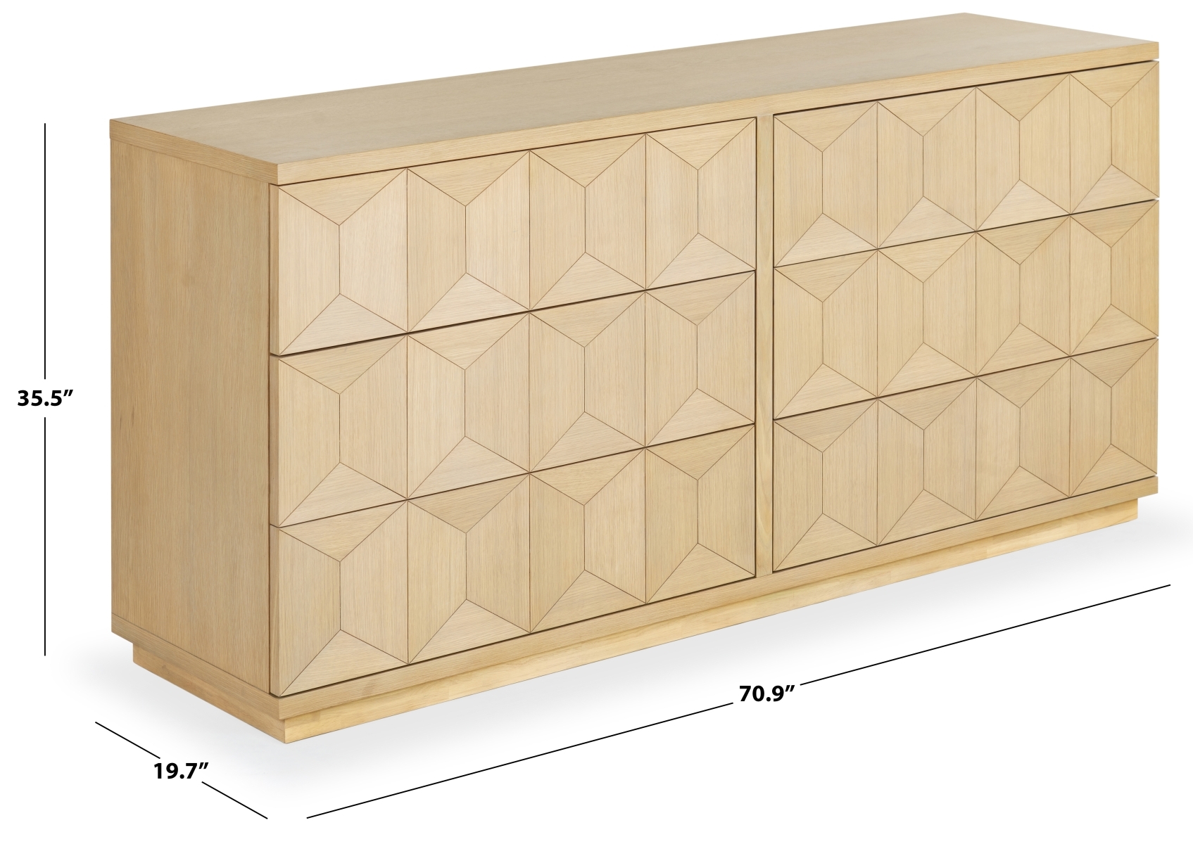 Deziree Wood 6 Drawer Dresser - Natural - Image 9