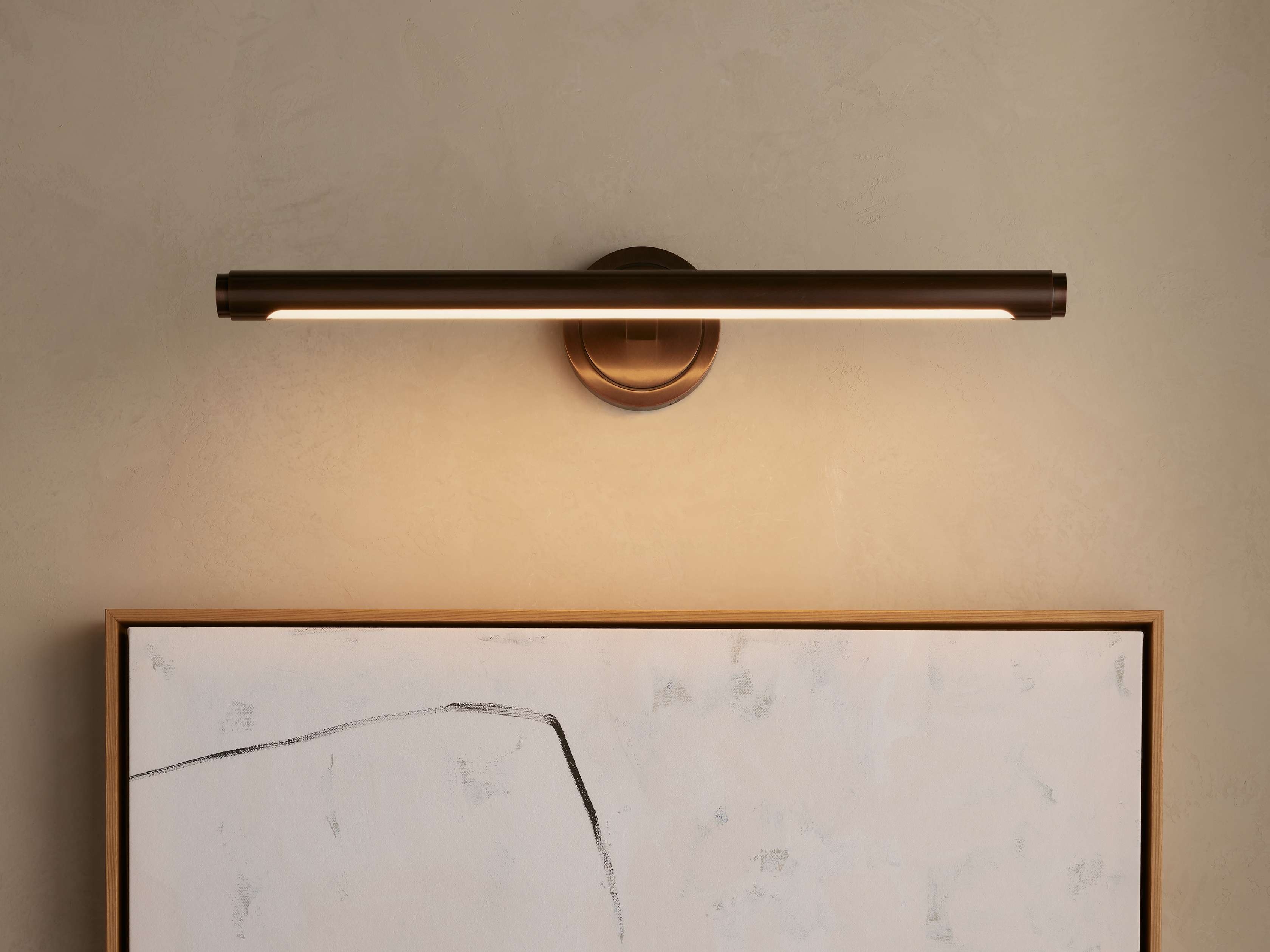 Monroe Picture Sconce in Metal 24" Bronze  Smooth  - Image 0