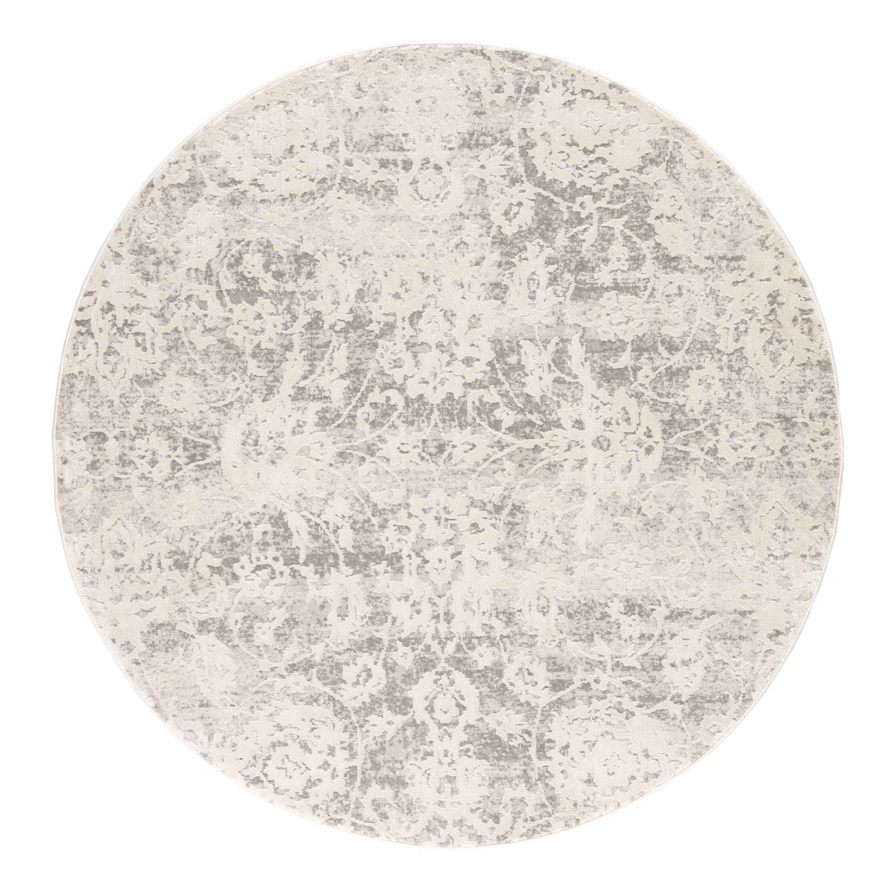 Alonsa Abstract Gray/ White Round Area Rug (6'X6') - Image 0