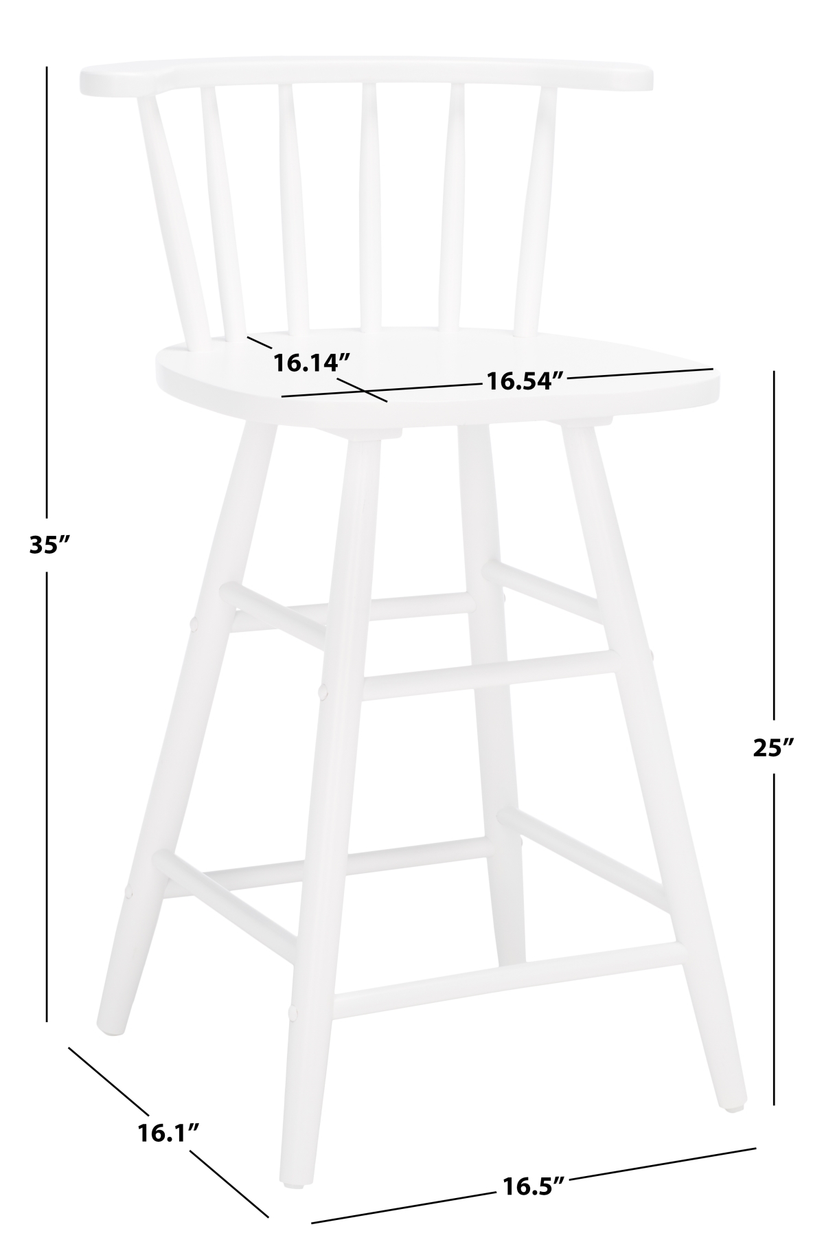 Jay Wood Counter Stool - White - Safavieh - Image 8