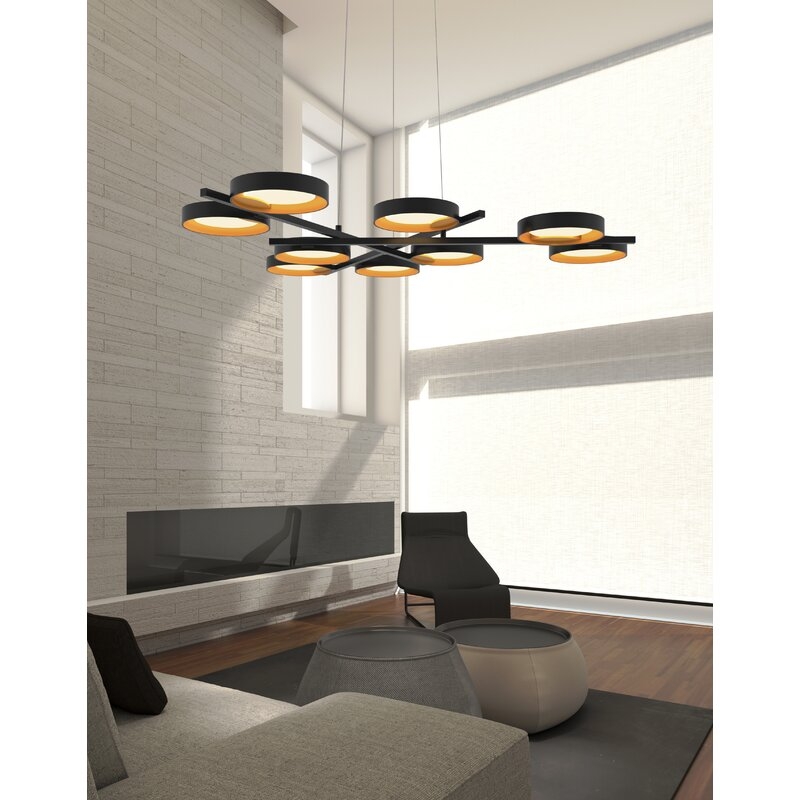 SONNEMAN Light Guide Ring 9 - Light Sputnik Modern Linear LED Chandelier Aluminum Accents - Image 0