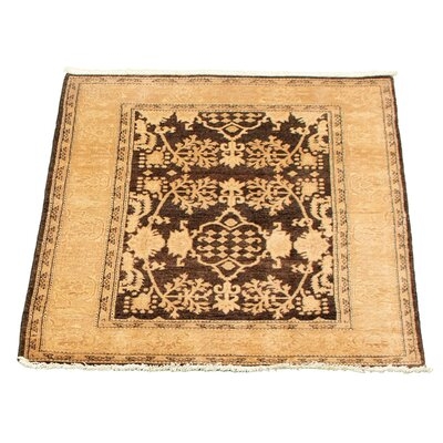 One-of-a-Kind Brynslee Hand-Knotted New Age Peshawar Dark Brown/Beige 4'2" x 6'1" Wool Area Rug - Image 0