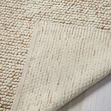 Mini Pebble Jute Wool Rug, 5'x8'', Natural/Ivory - Image 2