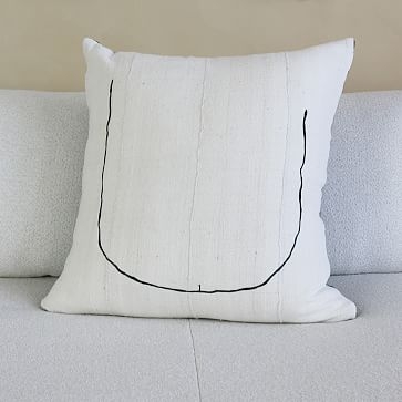 Tookus Minimalist Painted Pillow, Ivory + Nude - Image 1