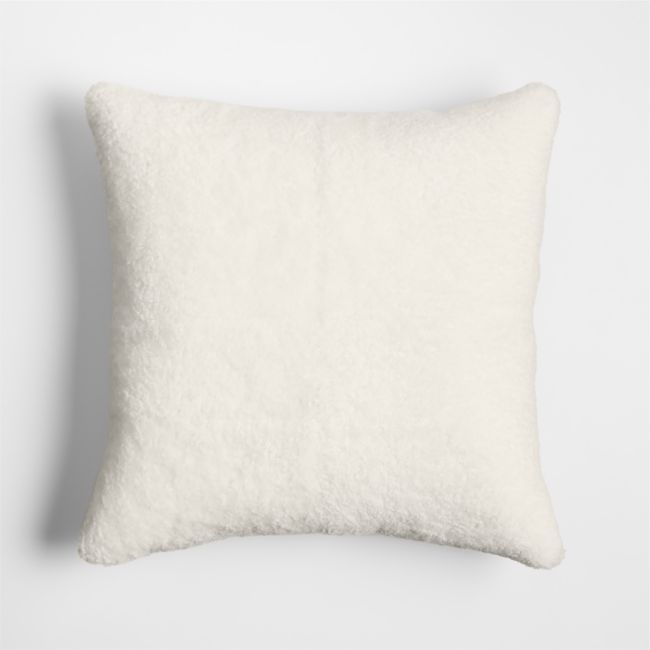 Malmo Shearling 20x20 Arctic Ivory Throw Pillow Cover - Image 0