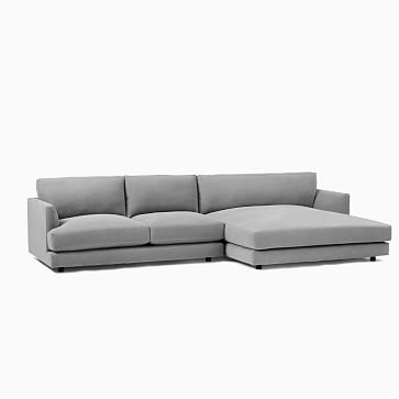 Haven Sectional Set 10: Right Arm Sofa, Left Arm Double Wide Chaise, Trillium, Chenille Tweed, Pewter, Concealed Supports - Image 3