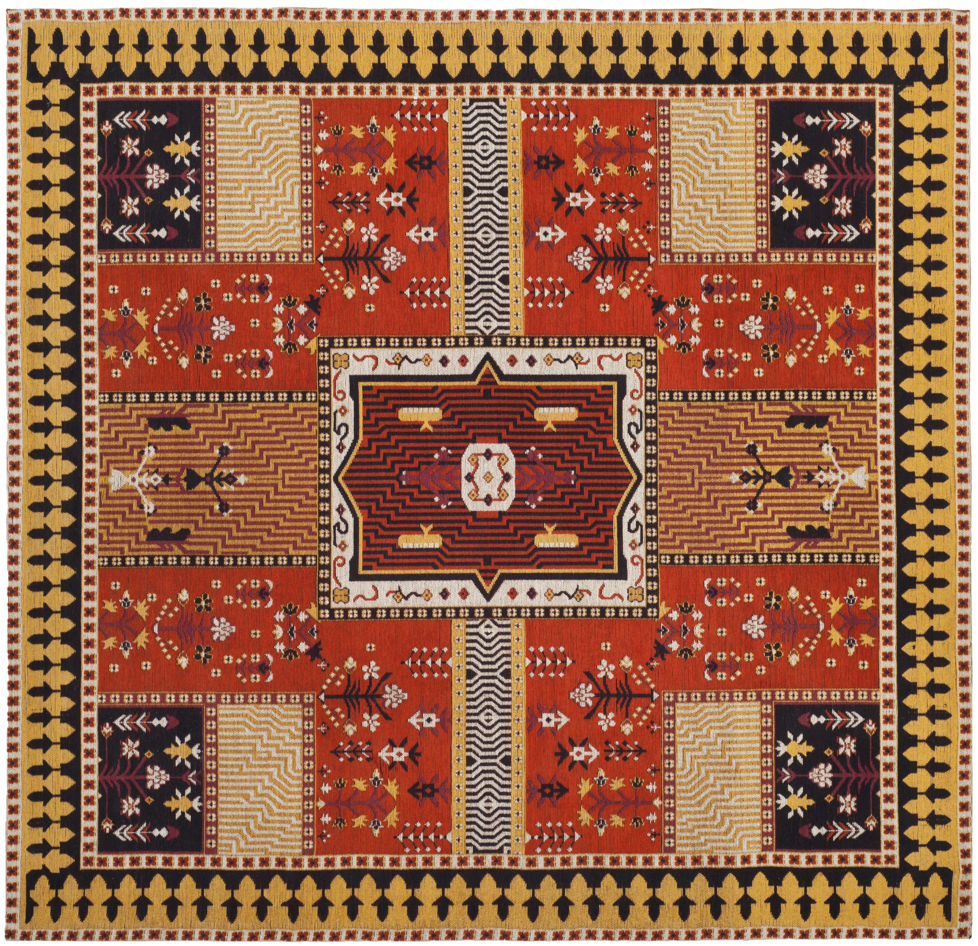 Arlo Home Woven Area Rug, CLV512D, Orange/Gold,  6' X 6' Square - Image 0