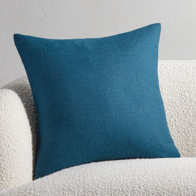 20" Alpaca Teal Pillow with Feather-Down Insert - Image 0