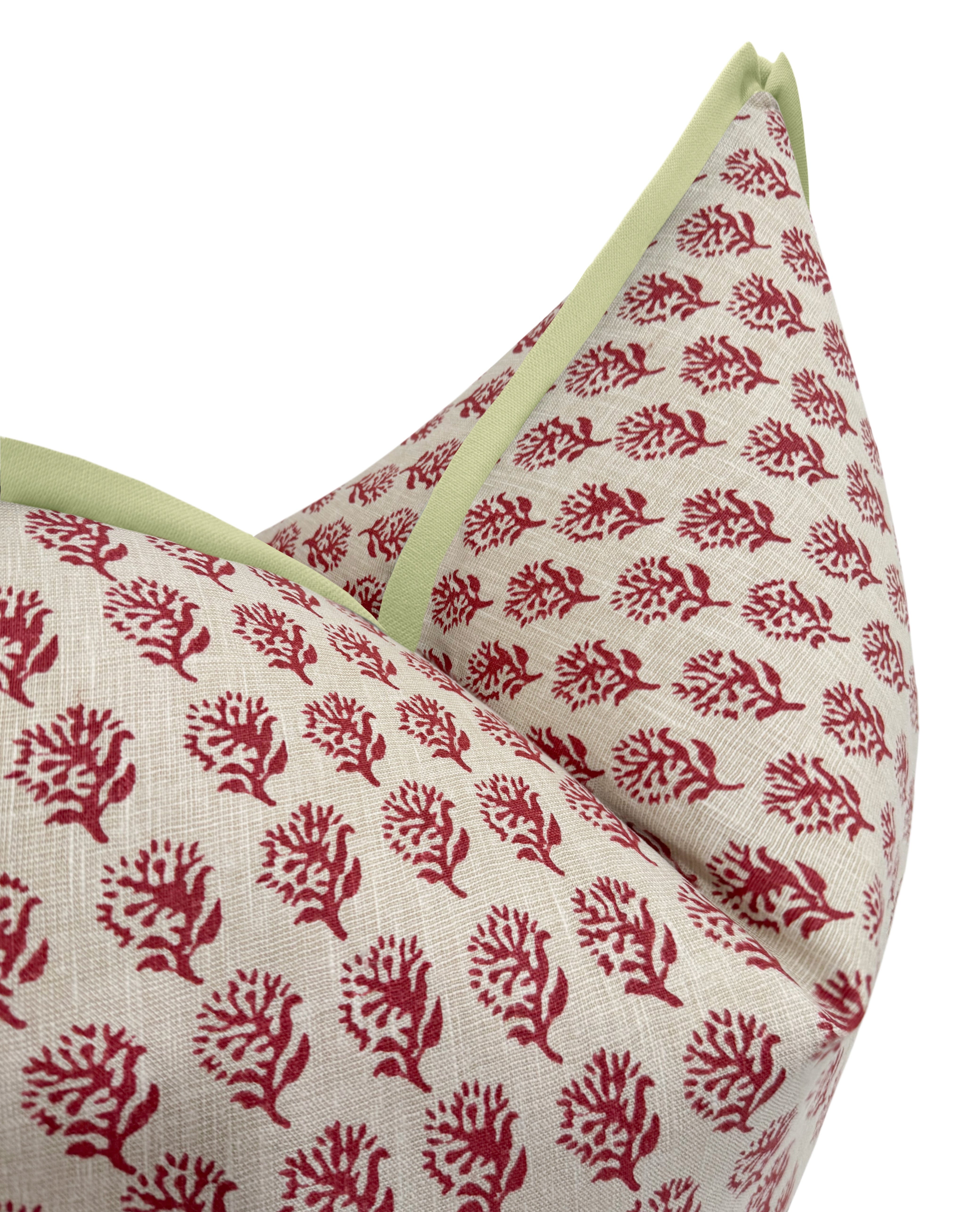 DANDY BLOCK PRINT // BERRY | LDC - 20" X 20" / BUTTERFLY FLANGE / Celadon - Image 0