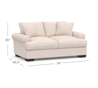 Sullivan Roll Arm Upholstered Deep Seat Grand Sofa 95", Down Blend Wrapped Cushions, Performance Brushed Basketweave Ivory - Image 3