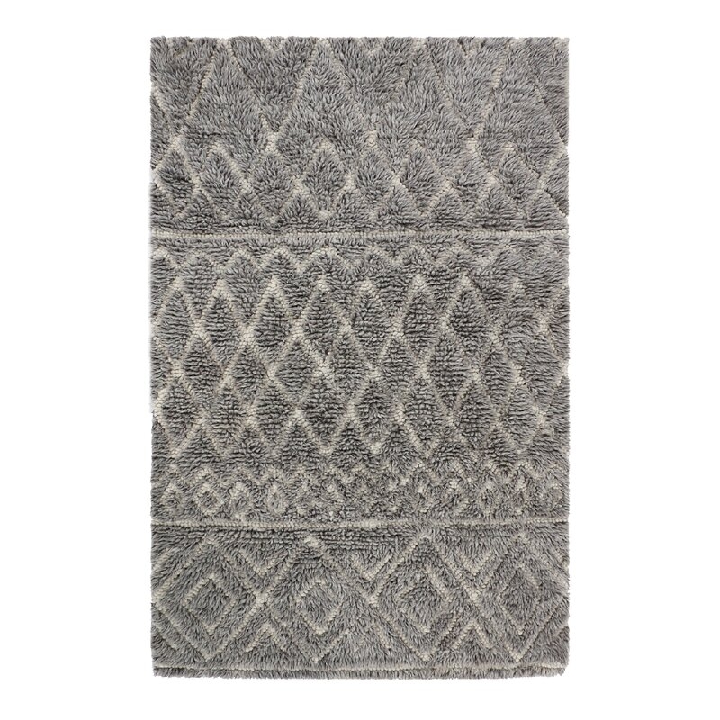 LOOMY Cement the Deal Geometric Handmade Tufted Wool/Cotton Concrete Gray Area Rug - Image 0
