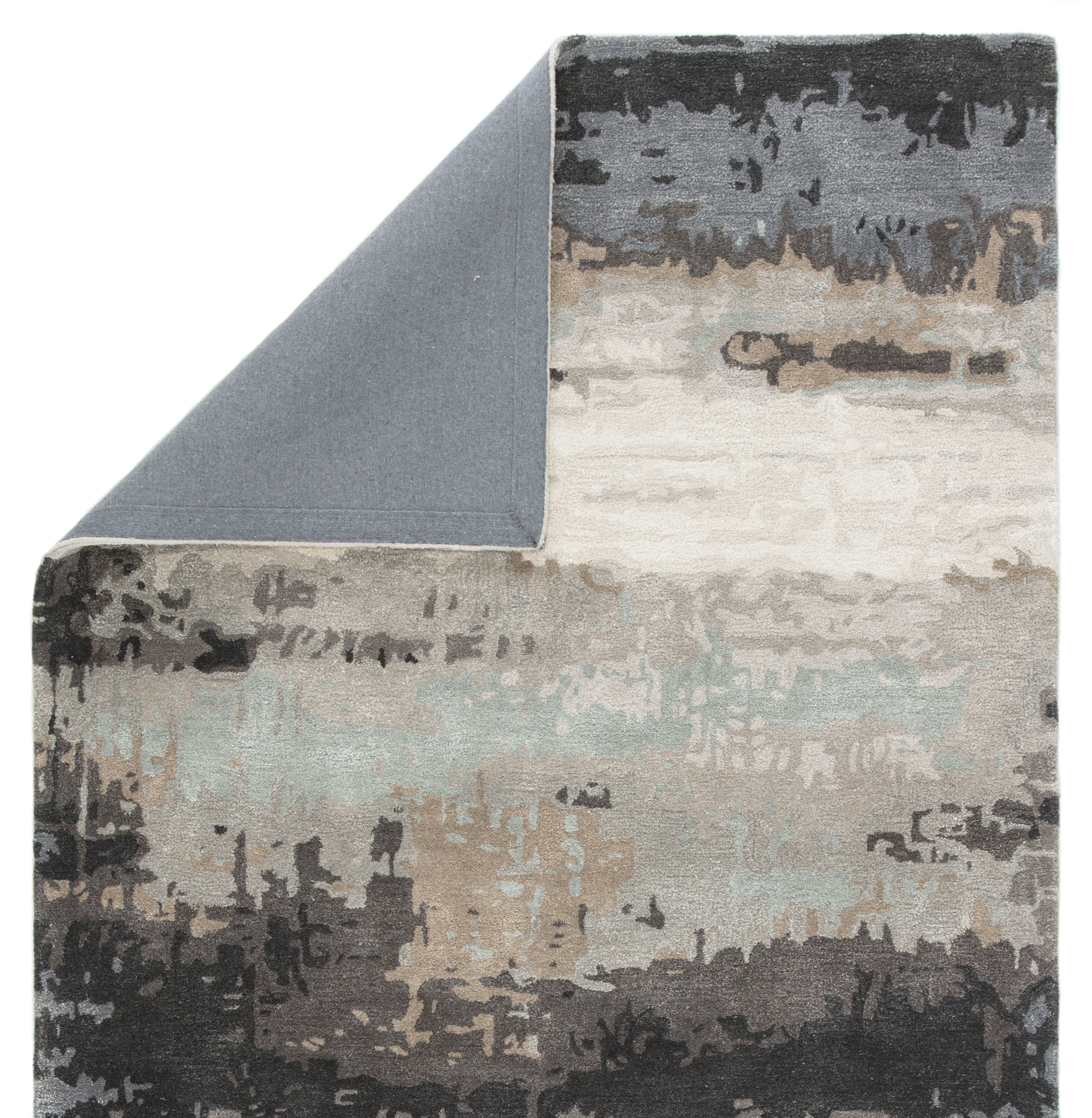 Benna Handmade Abstract Black/ Gray Area Rug (5'X8') - Image 2