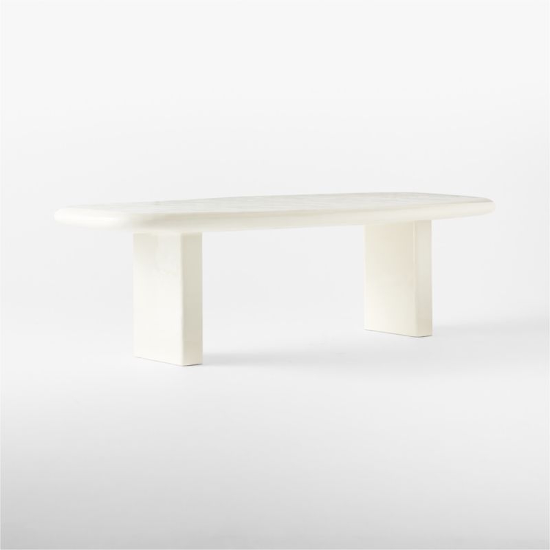 Amalie 103" Rectangular White Resin Dining Table - Image 4