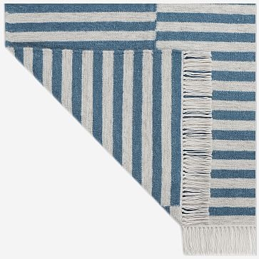 Staggered Stripe Rug, 8x10, Blue Teal - Image 3