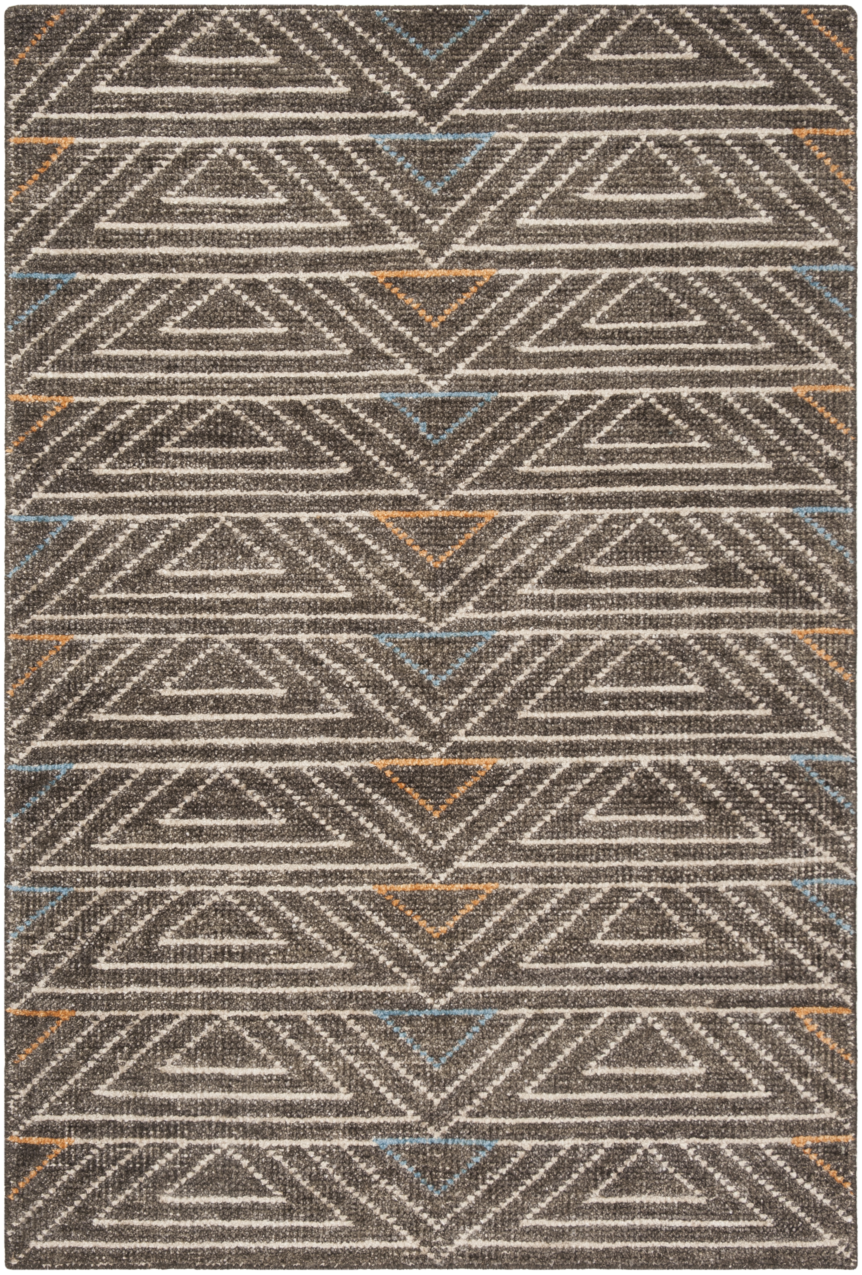 Arlo Home Hand Knotted Area Rug, STW901A, Dark Brown/Multi,  4' X 6' - Image 0