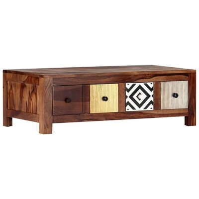Marquand Solid Wood 4 Legs Coffee Table with Storage - Image 0