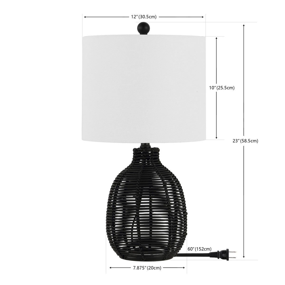 Oroya 23 Inch Table Lamp - Black - Safavieh - Image 4
