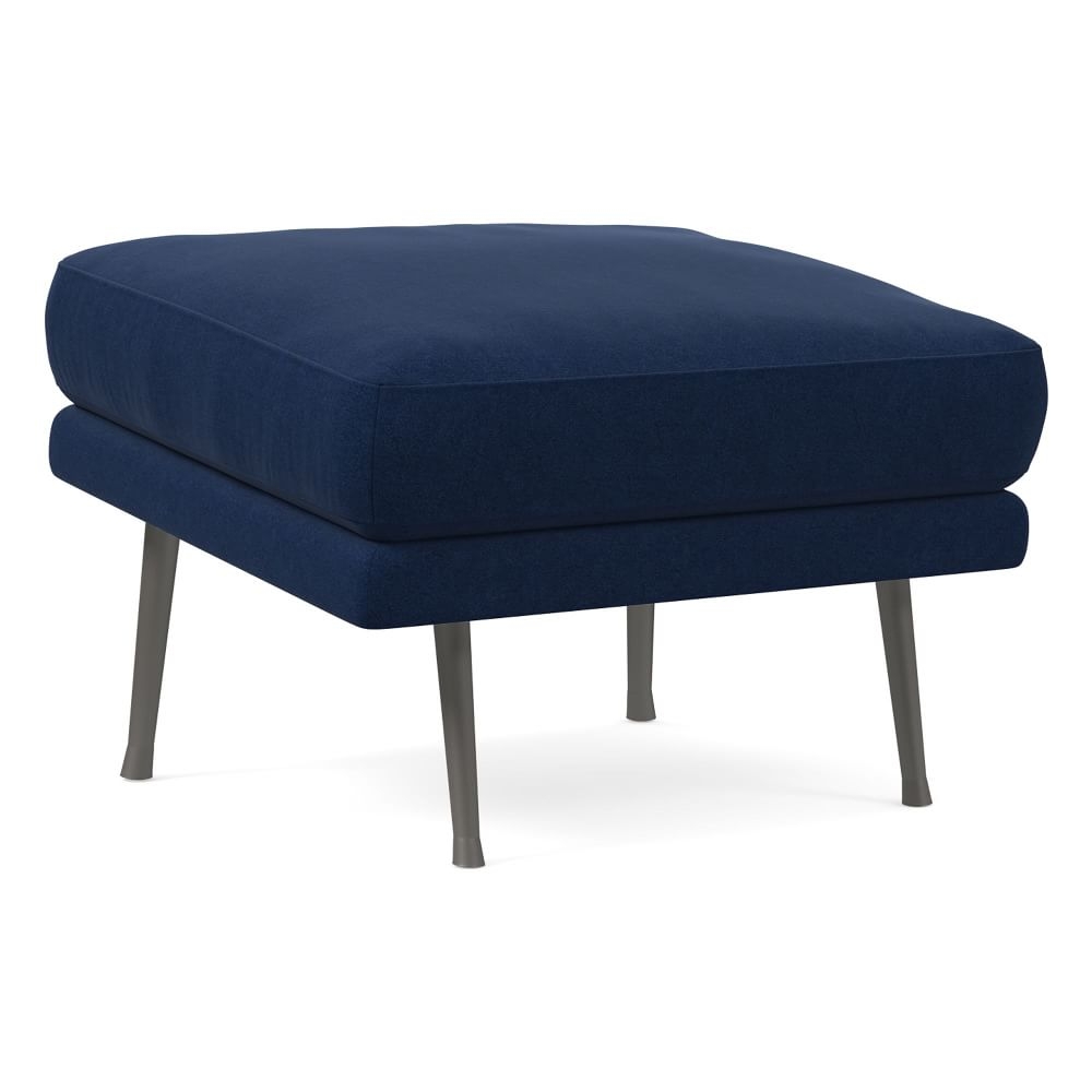 Lucia Ottoman, Poly, Performance Velvet, Midnight, Dark Bronze - Image 0