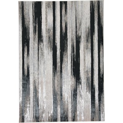 Hewes Abstract Black/Silver Area Rug - Image 0