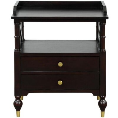 Gaona 2 - Drawer Solid Wood Nightstand in Black - Image 0