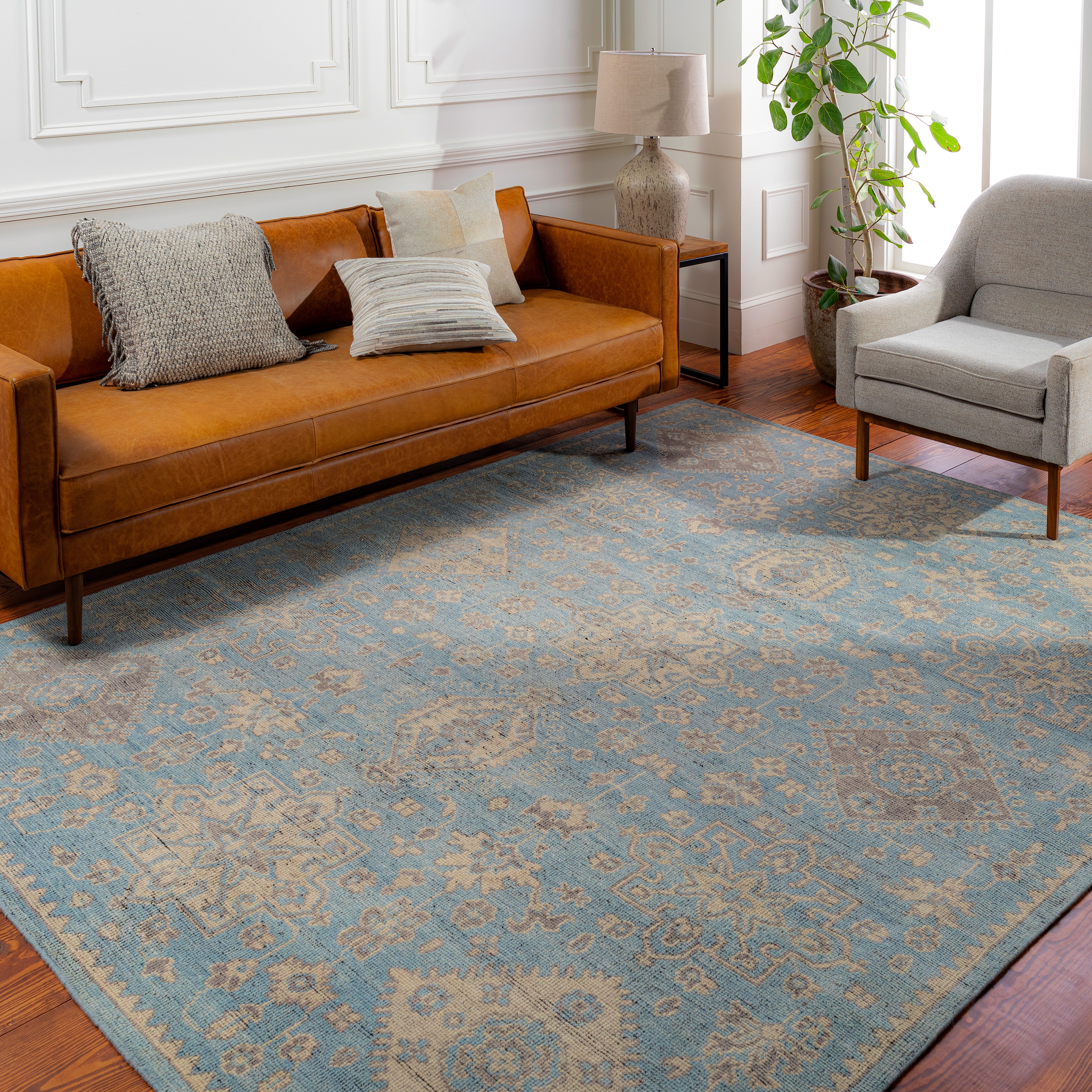 Smyrna Green Indoor 6' x 9' Handmade Rug - Image 1